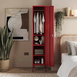 The Bexley - Tall Single Door Storage Locker In Red - Urban Lockers