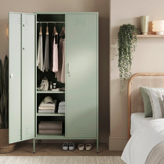 The Chelsea - Tall Double Door Storage Locker In Sage - Urban Lockers