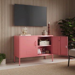 The Oxford - Side Table/TV Stand Storage Locker In Flamingo - Urban Lockers
