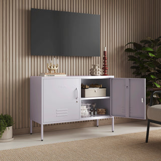 The Oxford - Side Table/TV Stand Storage Locker In Lilac - Urban Lockers