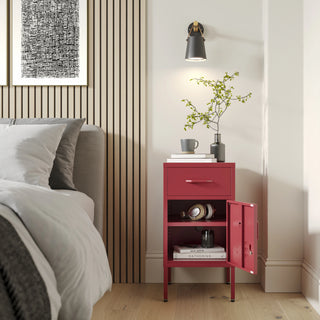 The Bromley - Side Table, Storage Locker Red - Urban Lockers
