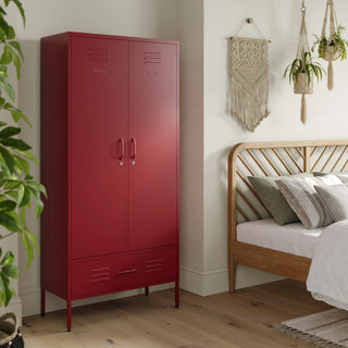 The Mayfair - Tall Double Door Storage Locker In Red - Urban Lockers
