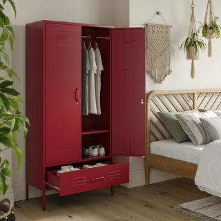 The Mayfair - Tall Double Door Storage Locker In Red - Urban Lockers