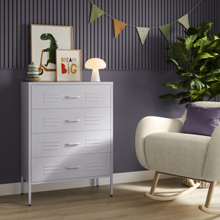 The Harrow - Industrial Style Metal Drawers In Lilac - Urban Lockers