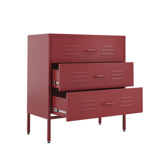 The Lambeth - Industrial Style Metal Drawers In Red - Urban Lockers