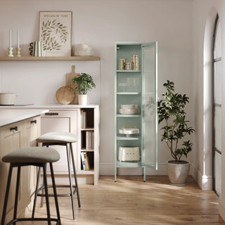 The Wimbledon - Fluted Glass Single Door Locker In Sage - Urban Lockers