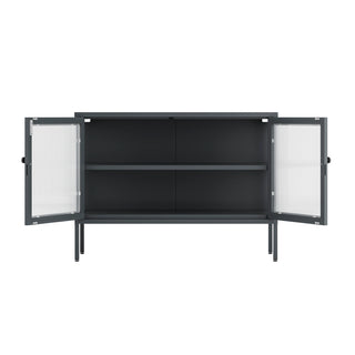 The Cambridge - Fluted Glass Sideboard Locker In Slate Grey - Urban Lockers