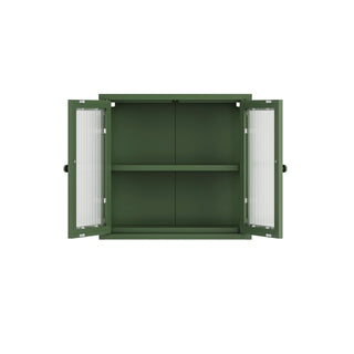 The Chester - Fluted Glass Wall Cabinet In Forest - Urban Lockers