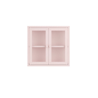 The Chester - Fluted Glass Wall Cabinet In Light Pink - Urban Lockers
