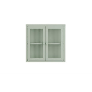 The Chester - Fluted Glass Wall Cabinet In Sage - Urban Lockers