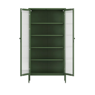 The Regent  - Fluted Glass Double Door Locker In Forest - Urban Lockers