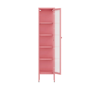 The Wimbledon - Fluted Glass Single Door Locker In Flamingo - Urban Lockers