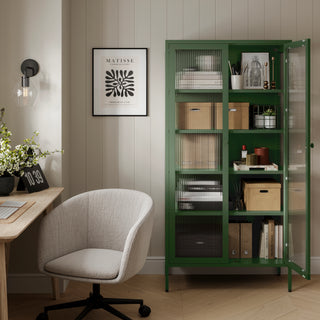 The Regent  - Fluted Glass Double Door Locker In Forest - Urban Lockers