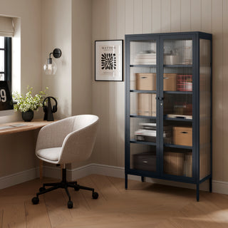 The Regent  - Fluted Glass Double Door Locker In Slate Grey - Urban Lockers